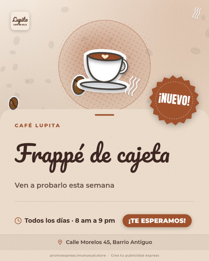 Ejemplo de publicidad — Café: nuevo frappé de cajeta