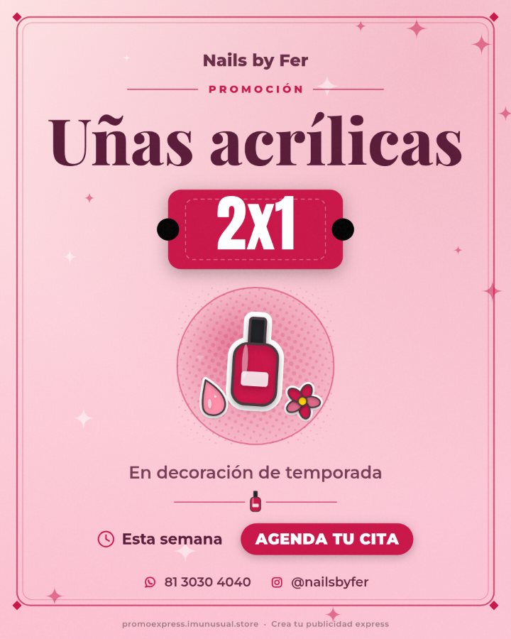 Ejemplo de publicidad — Uñas: acrílicas 2x1